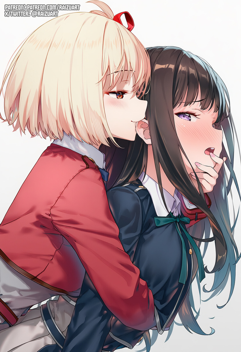 This is a pixiv picture whose title is Chisato & Takina | 千束とたきな.