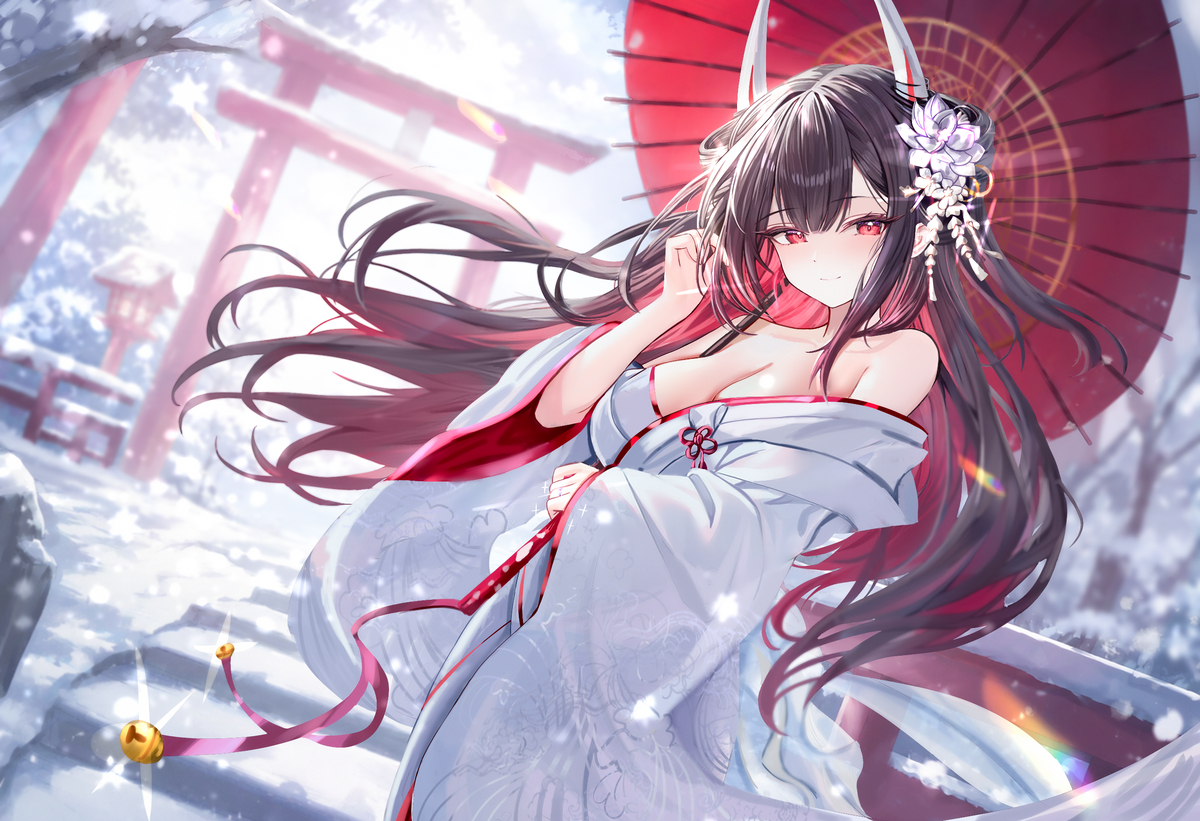 This is a pixiv picture whose title is 红桥映雪.