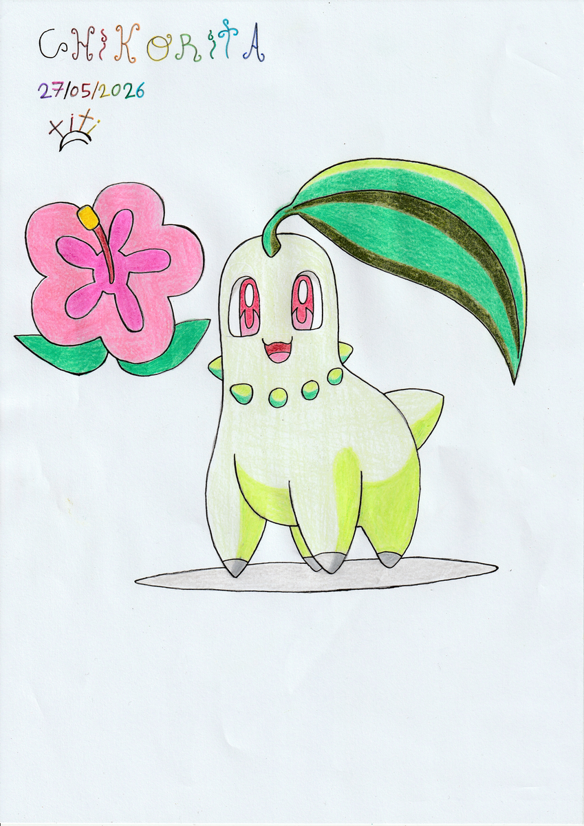 This is a pixiv picture whose title is Chikorita🍃🌸💚✨🌱🍀🌼😊🩷🌞.