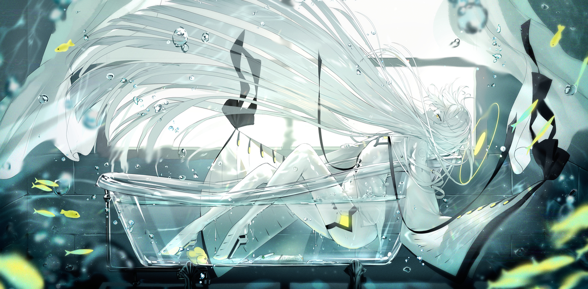 This is a pixiv picture whose title is 浸水.