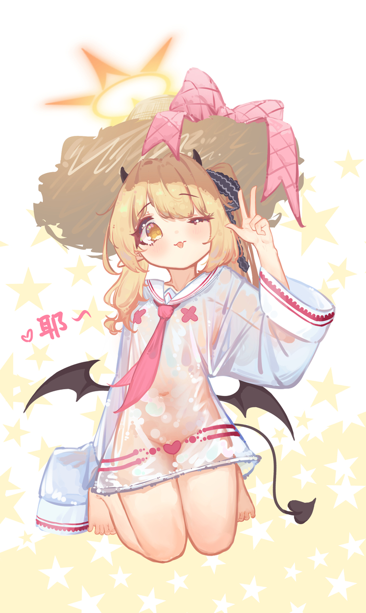 This is a pixiv picture whose title is 😇天气热得散热😇.