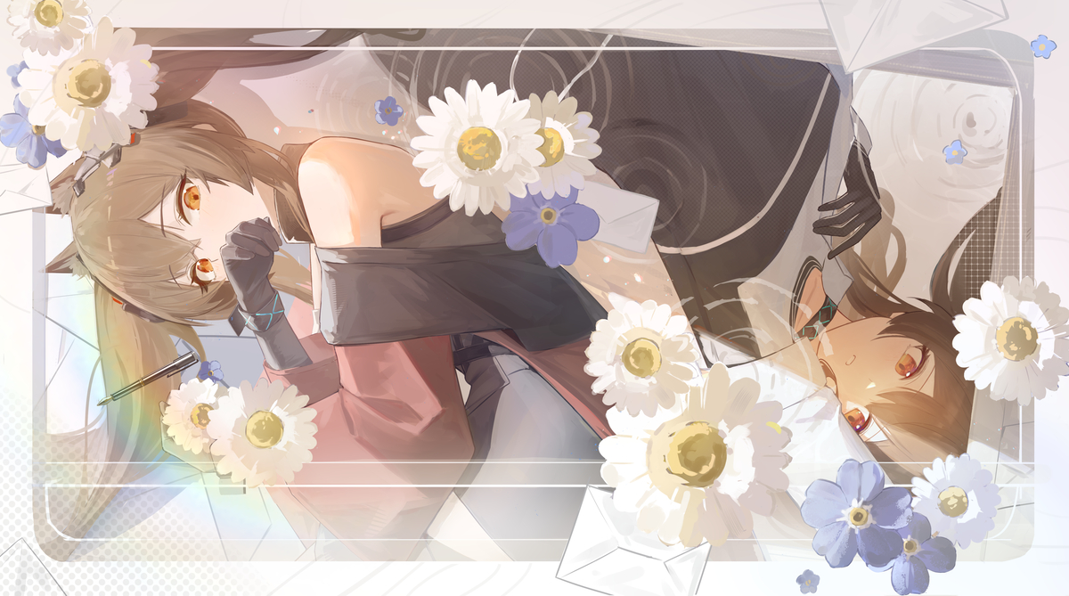This is a pixiv picture whose title is 🦊🦊.