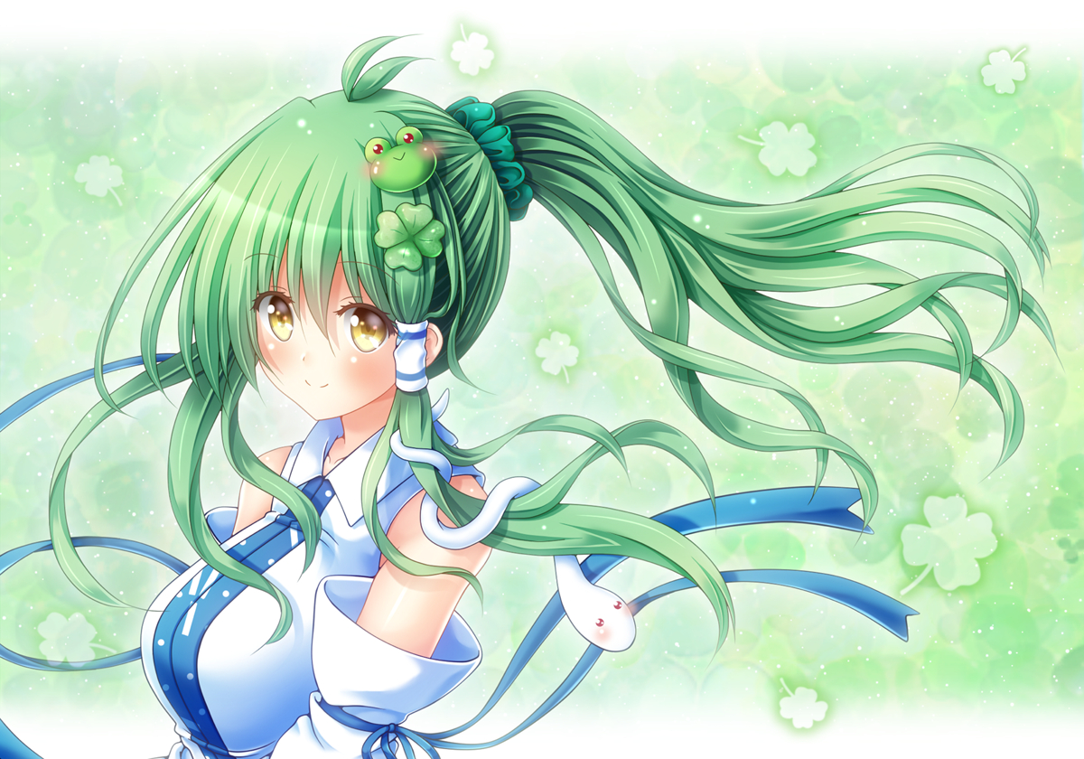 This is a pixiv picture whose title is ポニテ早苗さん.