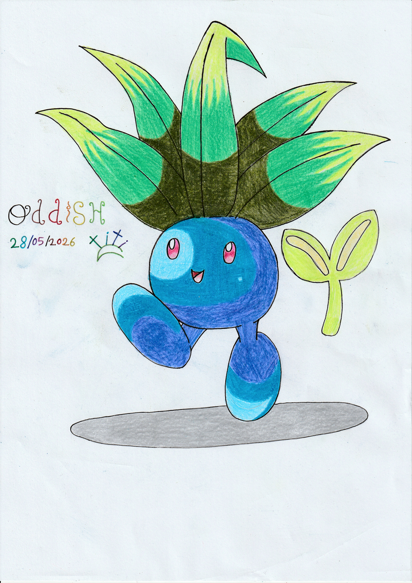 This is a pixiv picture whose title is Oddish 🌱🍃💙✨🌿🌸🟦😊🌼🎨.
