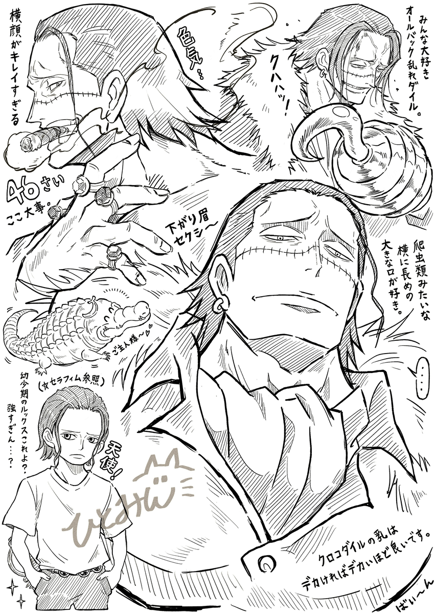 This is a pixiv picture whose title is クロコダイル練習🐊.