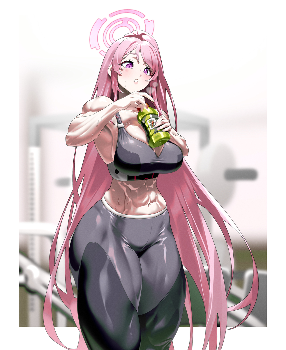 This is a pixiv picture whose title is Izumimoto Eimi 筋トレ.