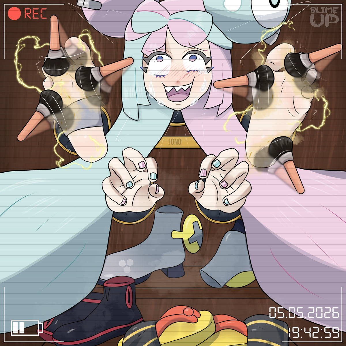 This is a pixiv picture whose title is (YCH) A Shrine for Iono.