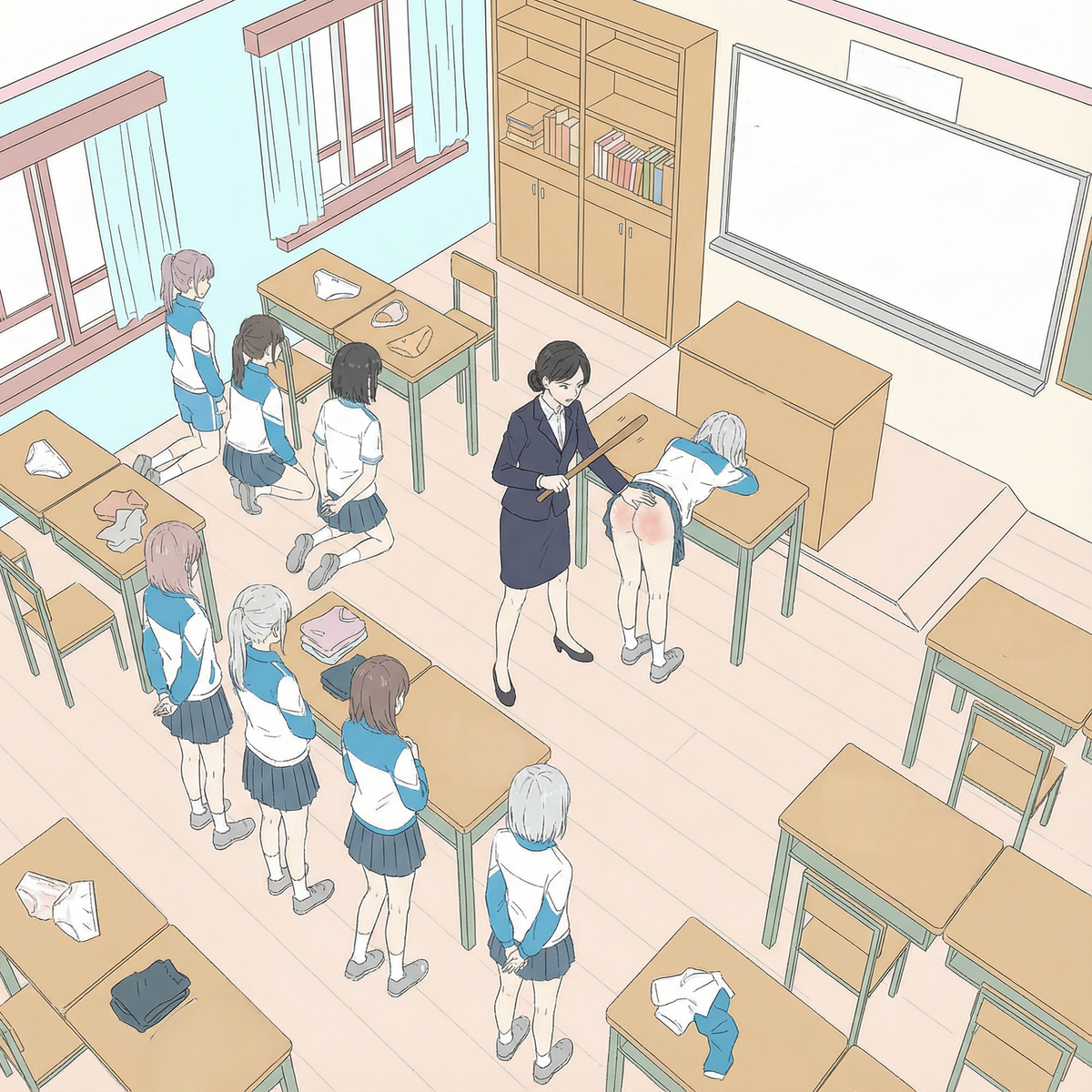 This is a pixiv picture whose title is 惩戒室.