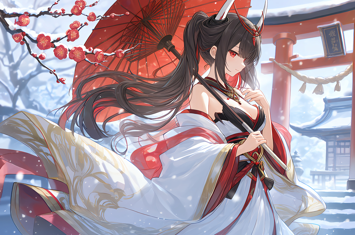 This is a pixiv picture whose title is 初月.