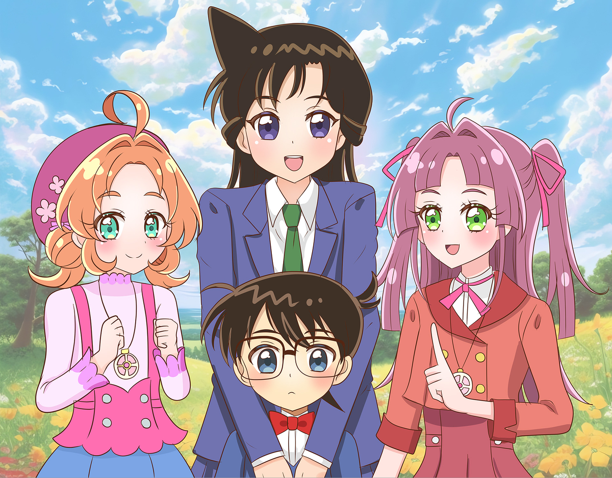 This is a pixiv picture whose title is コナン×プリキュアコラボ.