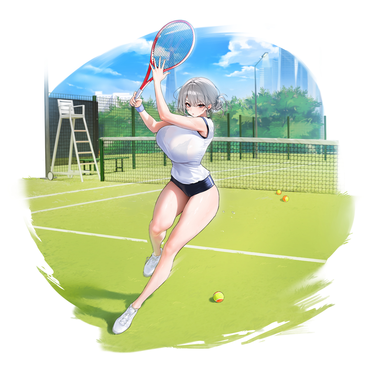 This is a pixiv picture whose title is OC tennis.