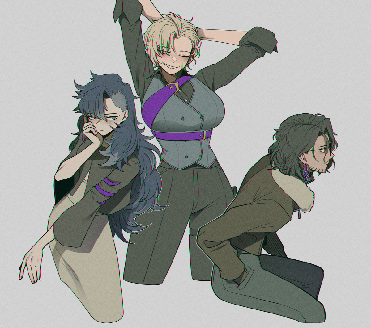 This is a pixiv picture whose title is 늑대 사자 표범.