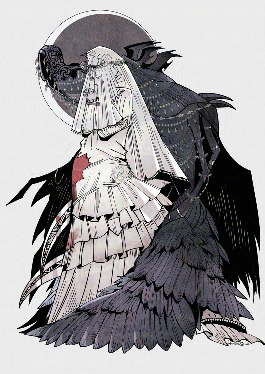 This is a pixiv picture whose title is Queen Yharnam &Mergo's Wet Nurse.