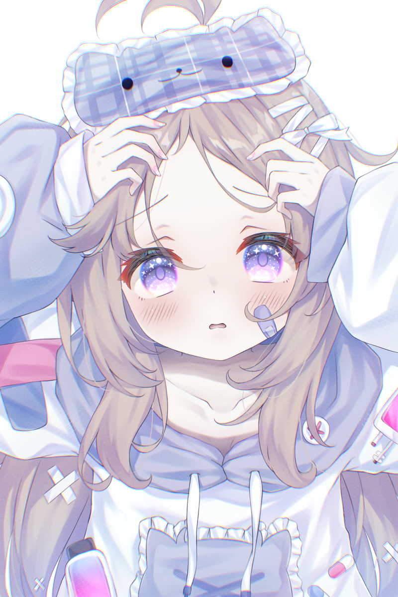 This is a pixiv picture whose title is 露一下额头！.