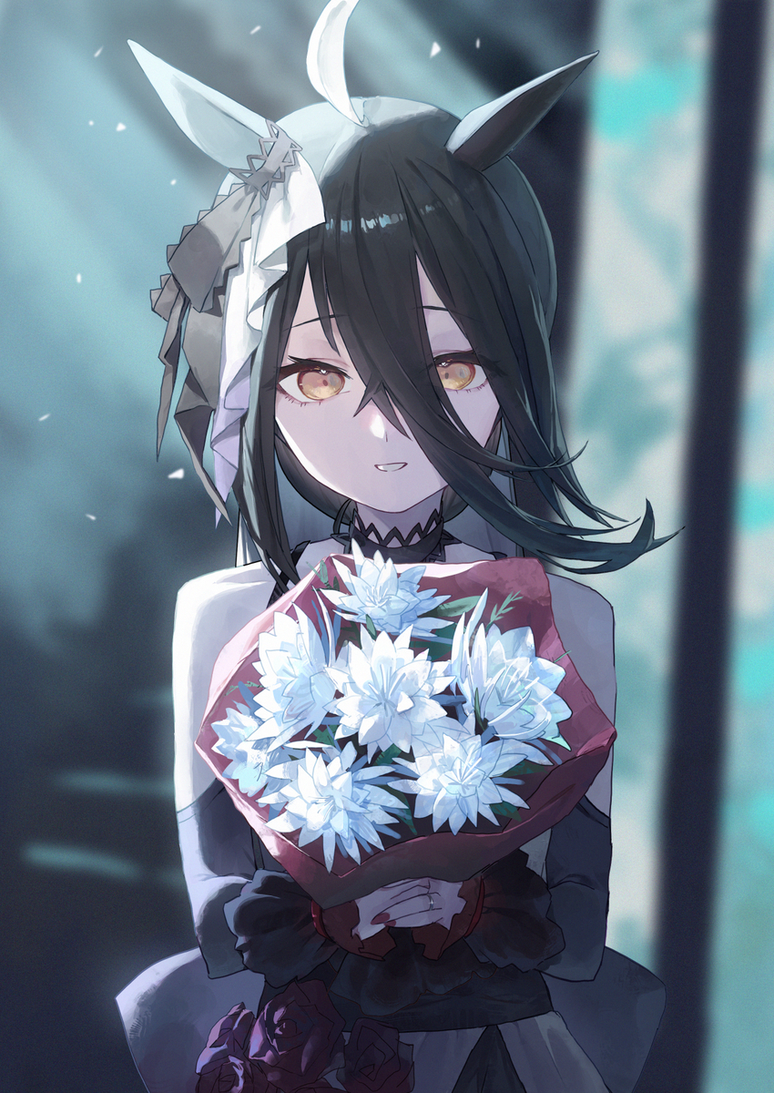 This is a pixiv picture whose title is 花嫁カフェ✨🖤✨.
