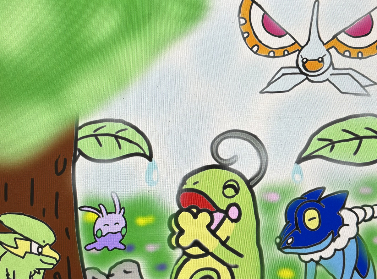 This is a pixiv picture whose title is 雨降る森林の中💧🌳💧.