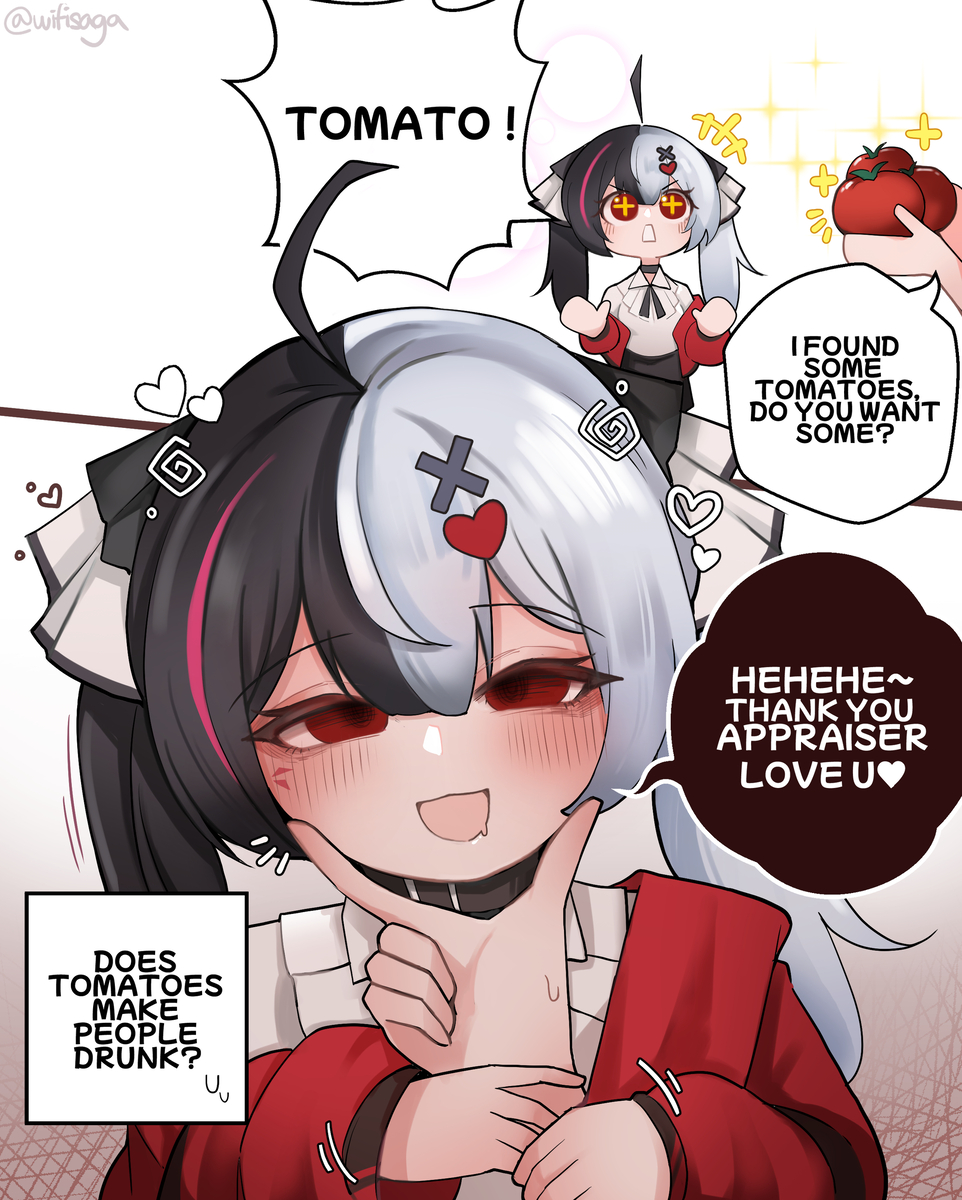 This is a pixiv picture whose title is Lacrimosa love tomato too much🍅.