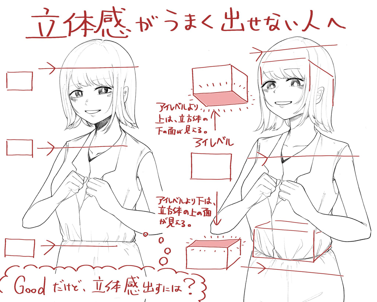 This is a pixiv picture whose title is 立体感がうまく出せない人へ.