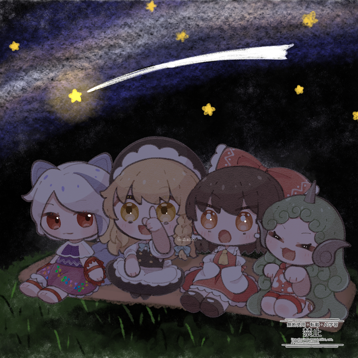 This is a pixiv picture whose title is 天の川観測.