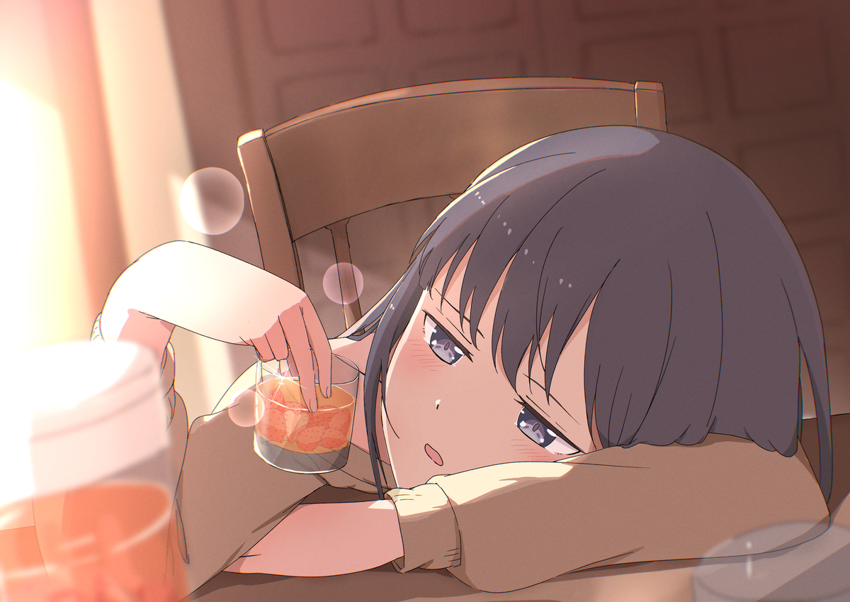 This is a pixiv picture whose title is ひとりいちごウイスキー….