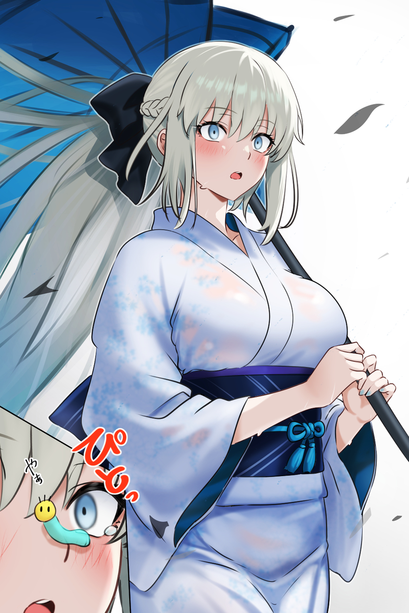 This is a pixiv picture whose title is 台風の日に外に出てはいけない理由.