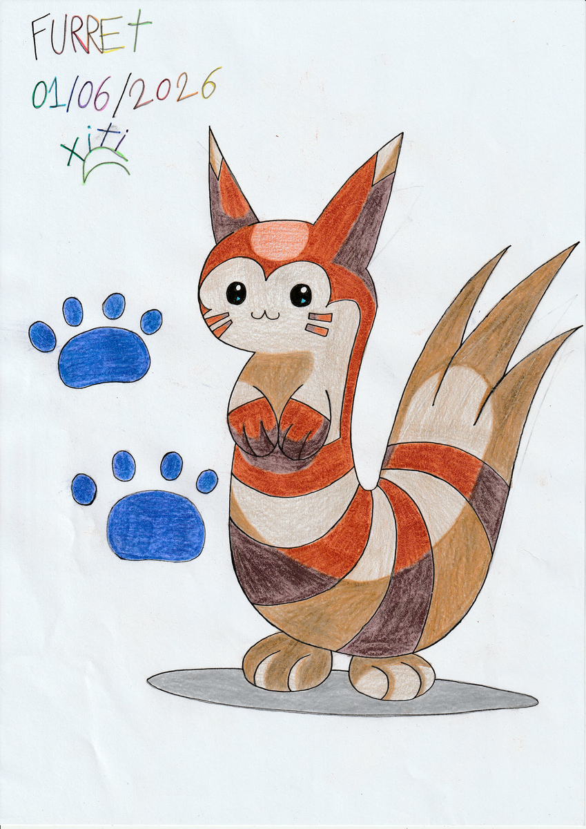 This is a pixiv picture whose title is Furret🦦🤎✨🐾🌈🤍🌟🎨🐿️😊.