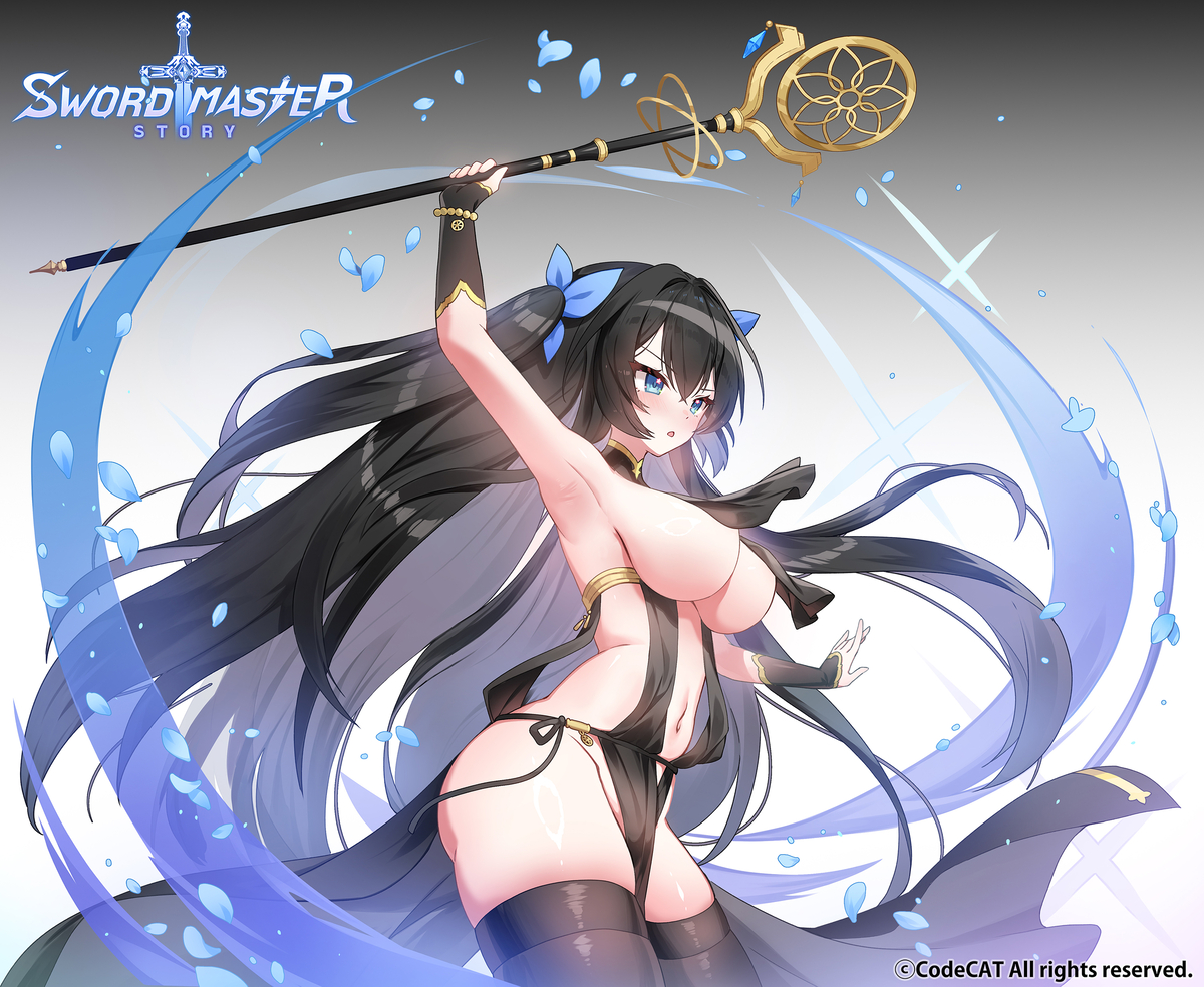 This is a pixiv picture whose title is 【お仕事】「Sword Master Story」.