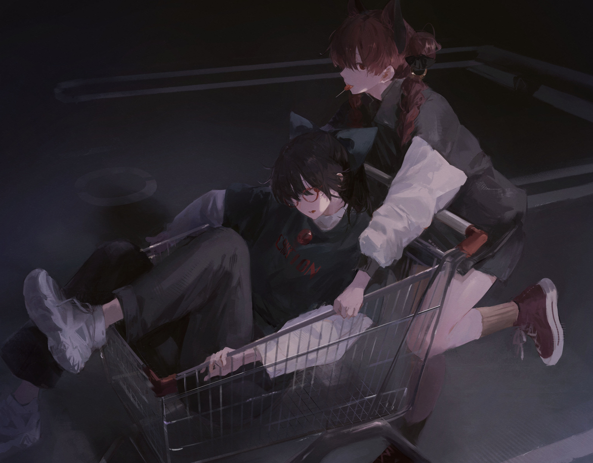 This is a pixiv picture whose title is お燐とお空.