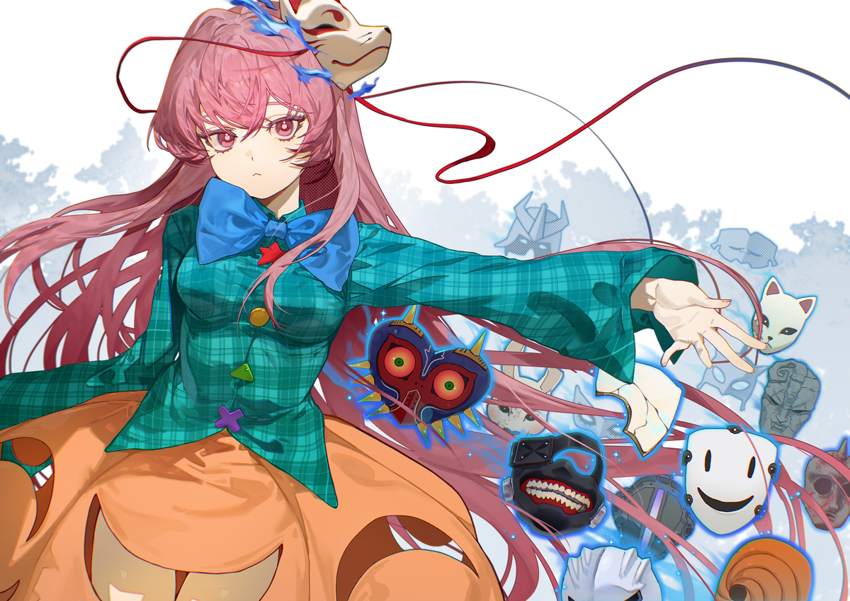 This is a pixiv picture whose title is 仮面.