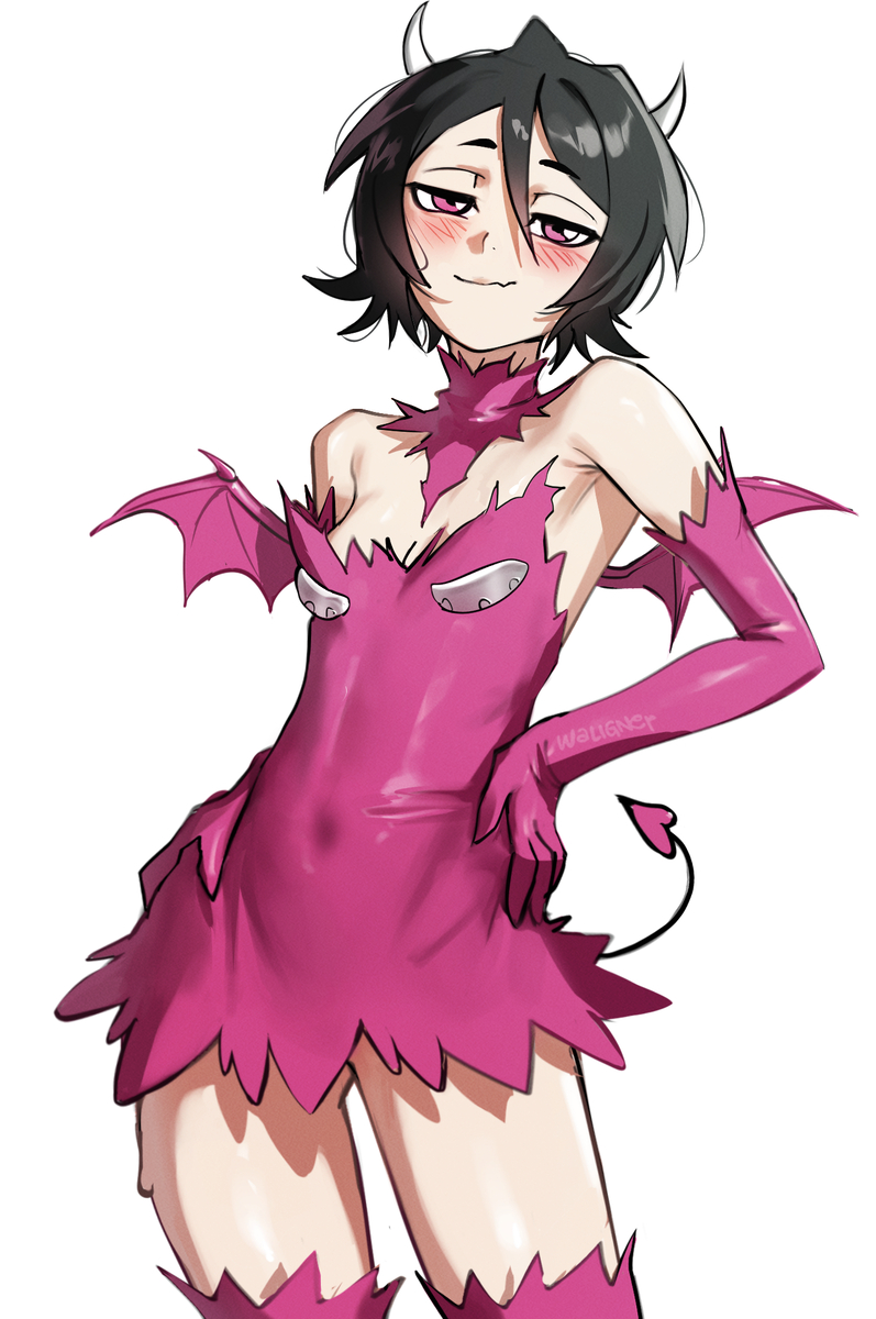 This is a pixiv picture whose title is Rukia Succubus 🩷.