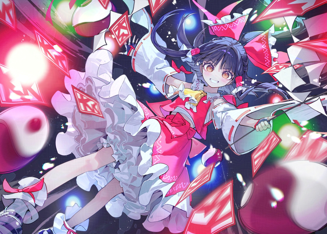 This is a pixiv picture whose title is 霊符「夢想封印」　『ヴァイスシュヴァルツ東方Project』.