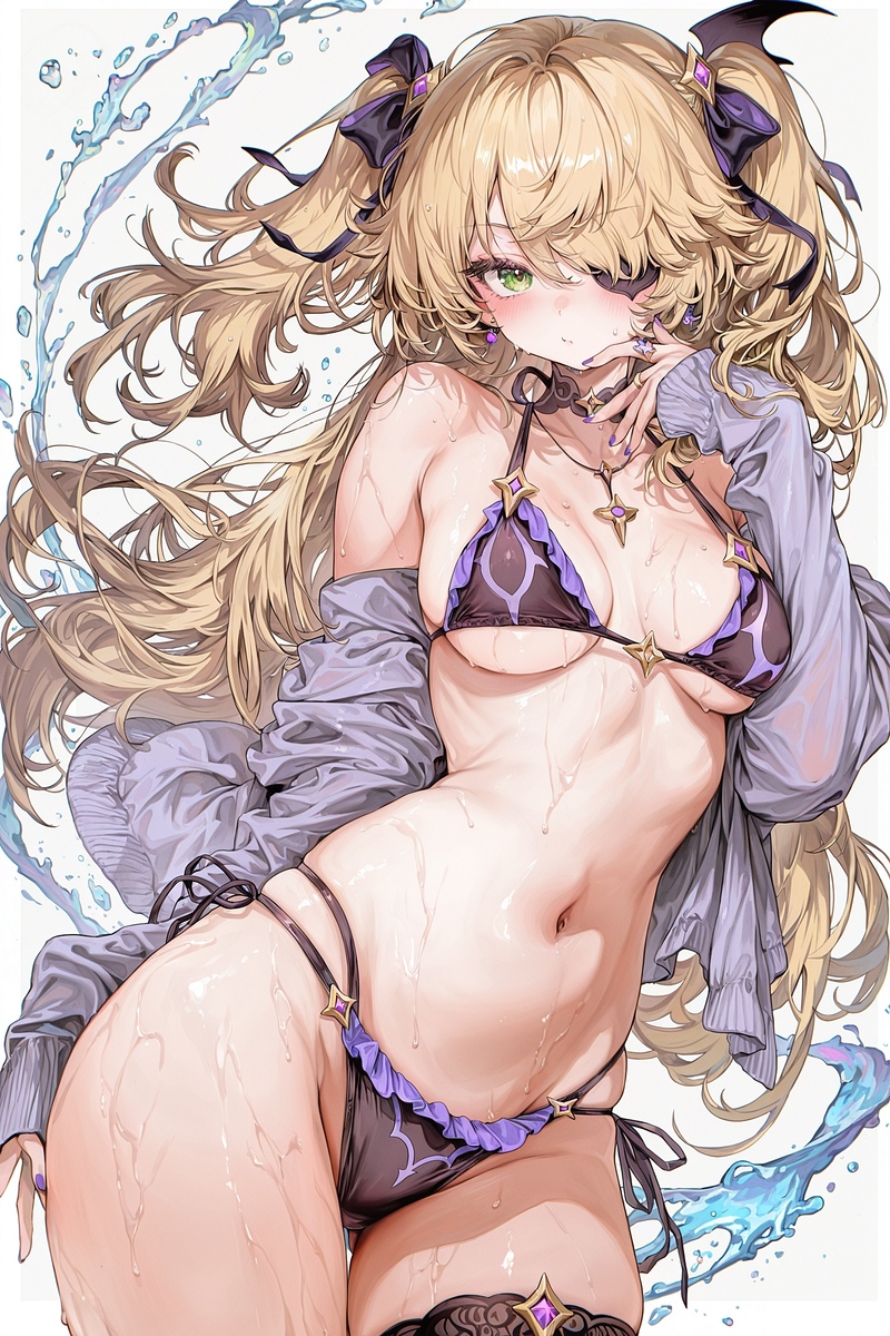 This is a pixiv picture whose title is フィッシュル 💦💜.