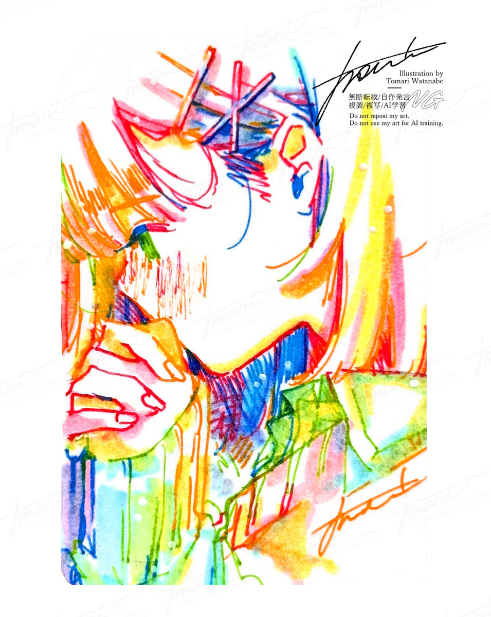 This is a pixiv picture whose title is 「ふりむいて。」.