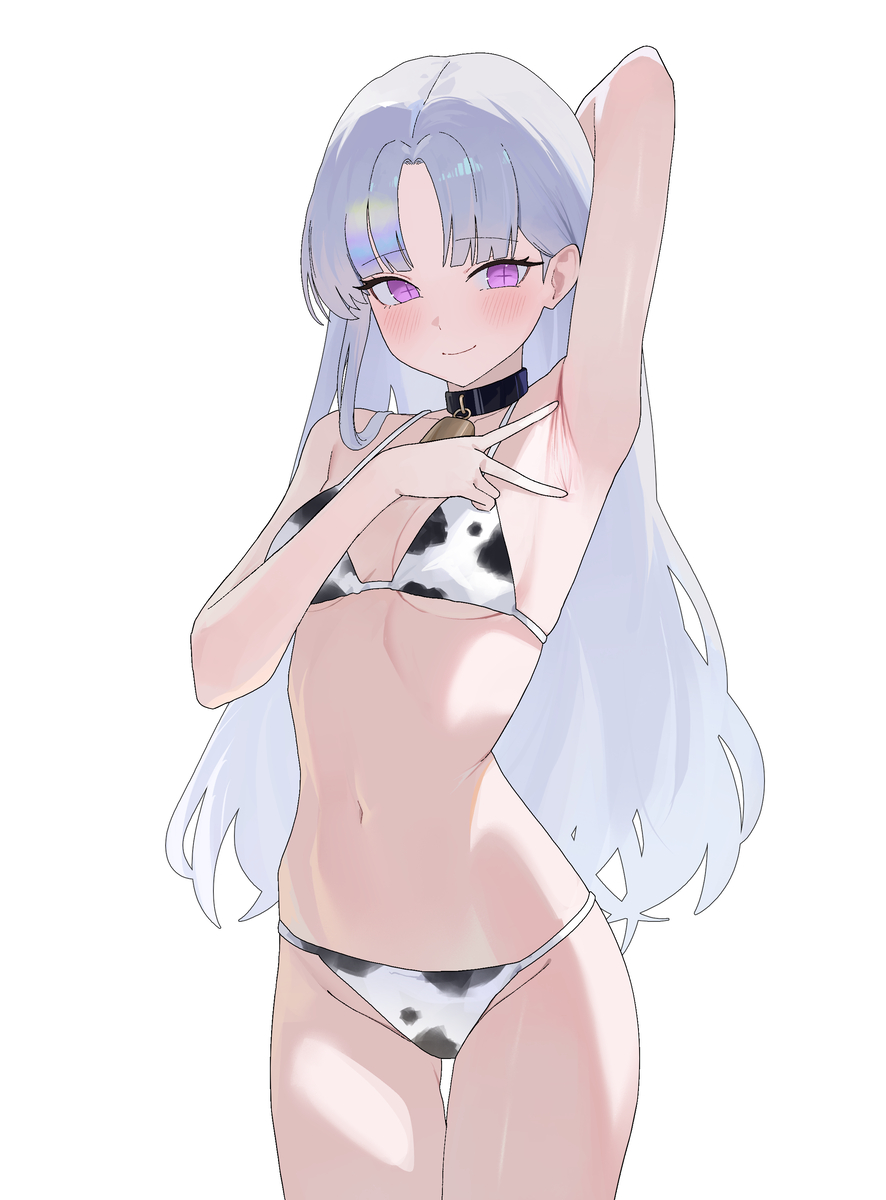 This is a pixiv picture whose title is 🐮🤍.