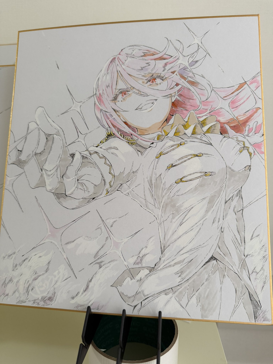 This is a pixiv picture whose title is アナログ色紙４枚目描きました.