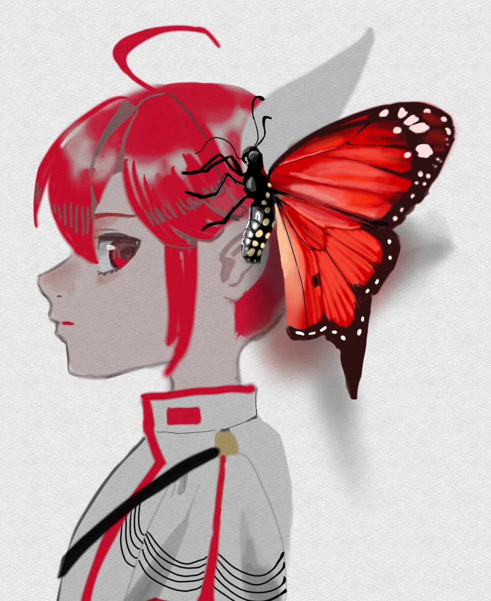 This is a pixiv picture whose title is 蝶.