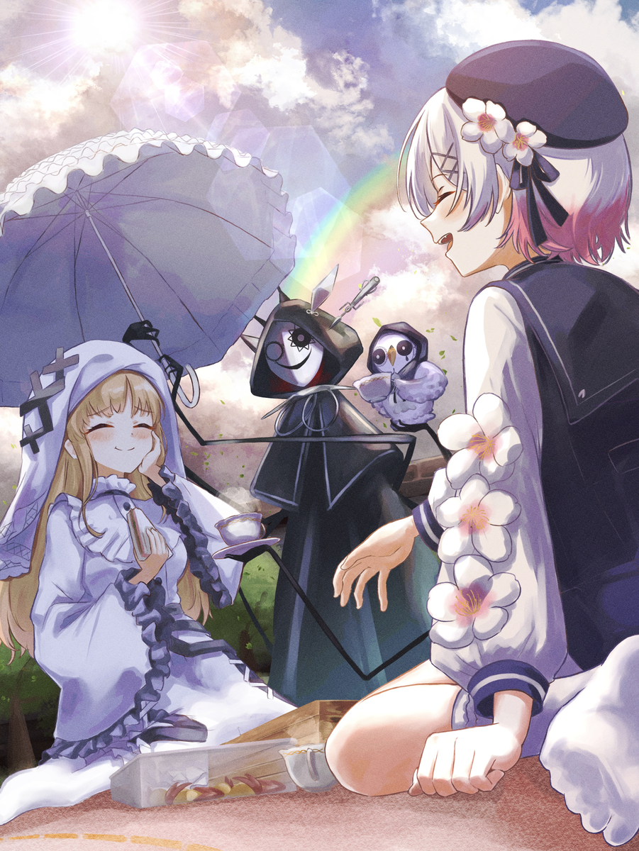 This is a pixiv picture whose title is お茶会-裏.