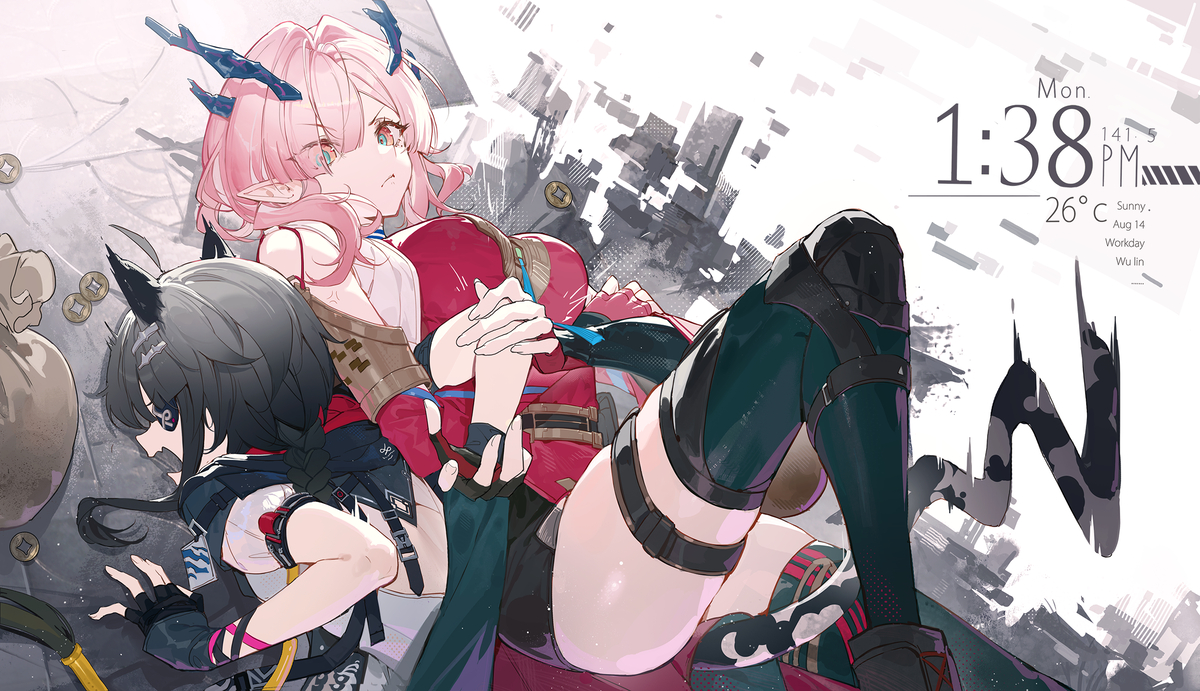 This is a pixiv picture whose title is 1:38pm.