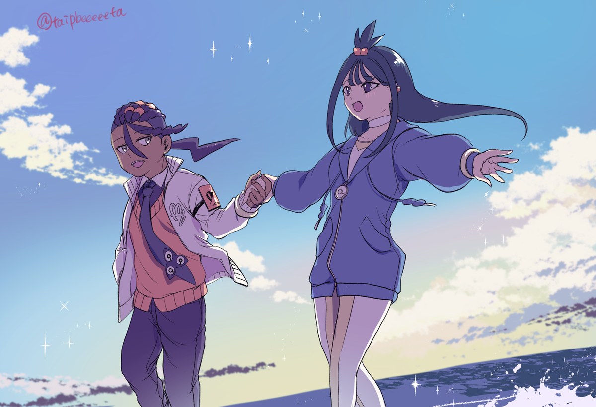 This is a pixiv picture whose title is 海とピュデウ.