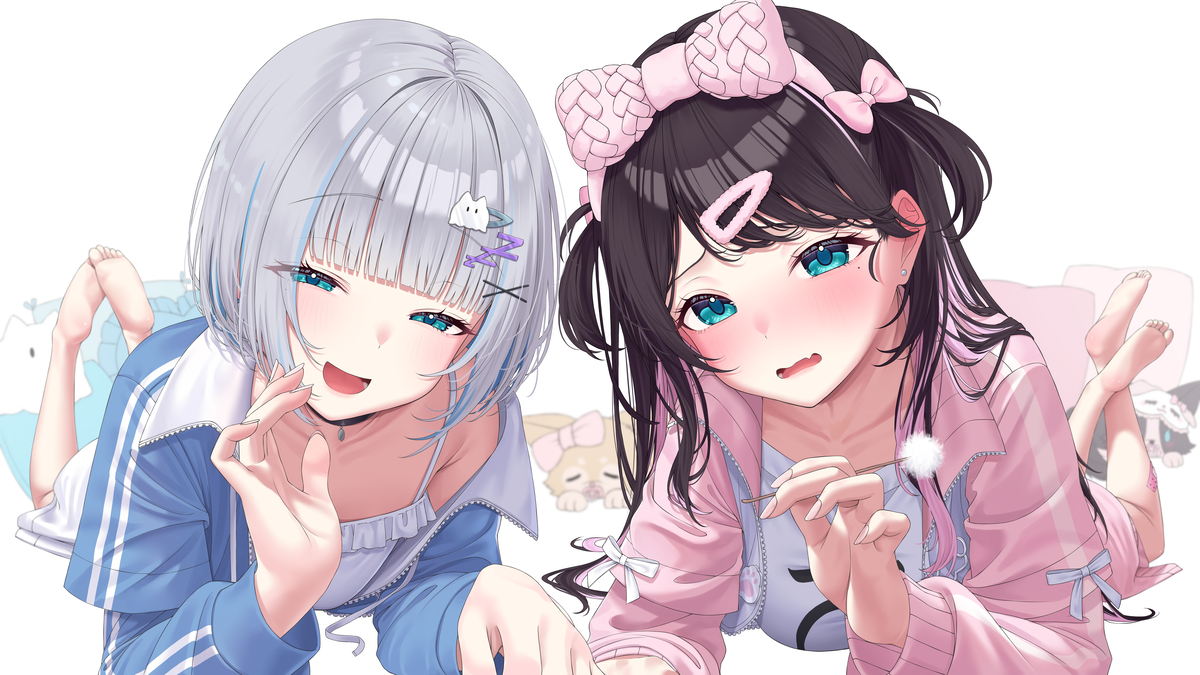 This is a pixiv picture whose title is ASMR花芽姉妹.