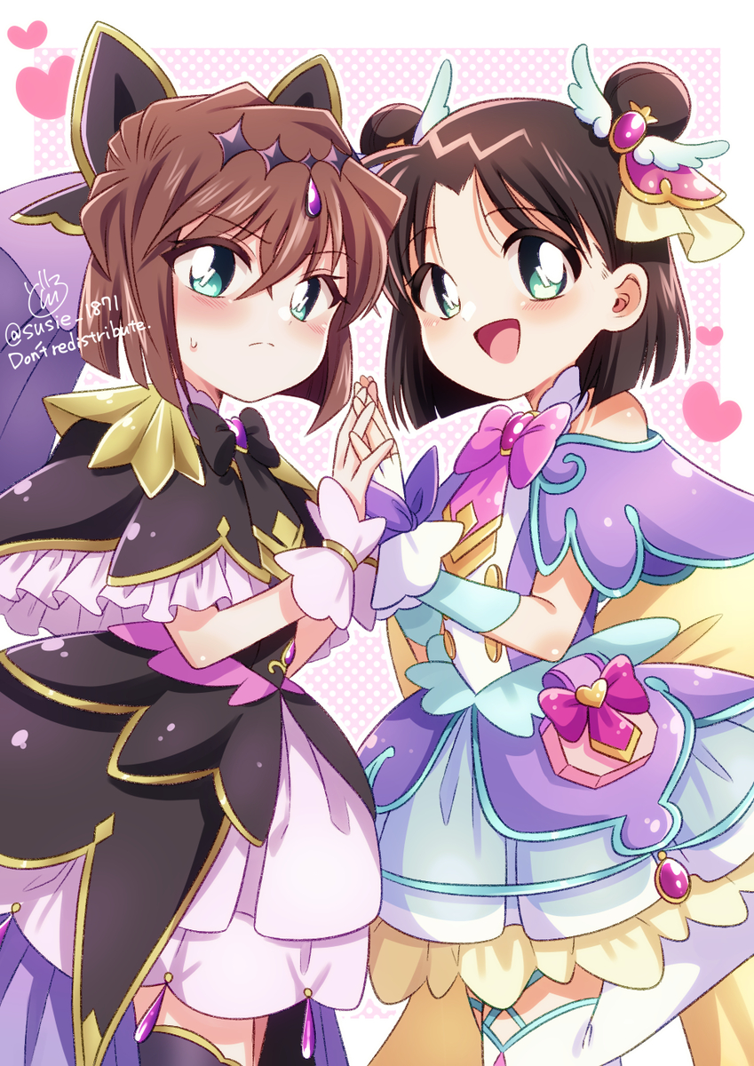 This is a pixiv picture whose title is 名探偵コナン×プリキュア.
