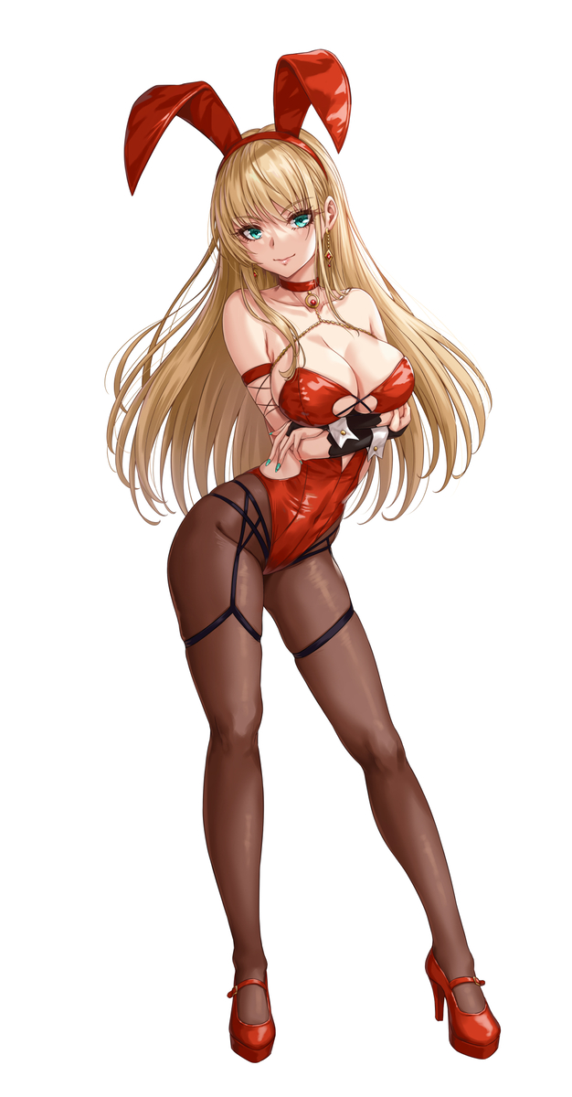 This is a pixiv picture whose title is 金髪バニーガールお姉さんアクスタ2.