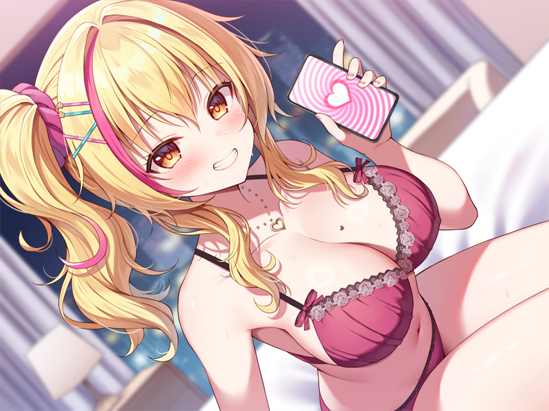 This is a pixiv picture whose title is ギャルと催○アプリかけあいえっち.