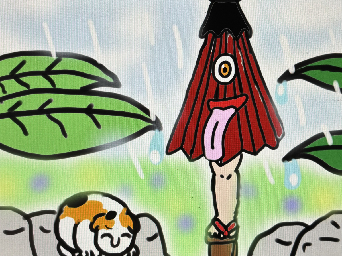 This is a pixiv picture whose title is 梅雨の妖怪達🌧️.