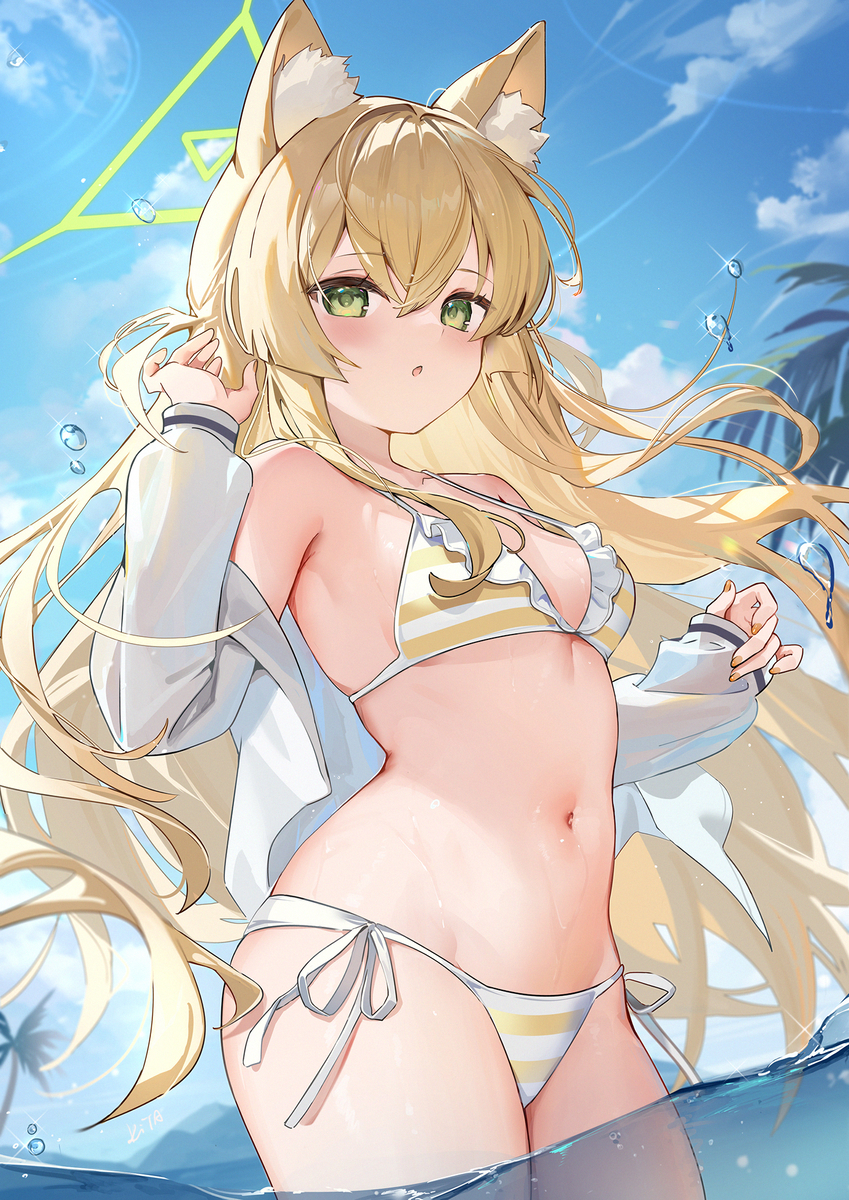 This is a pixiv picture whose title is 水着クルミ.