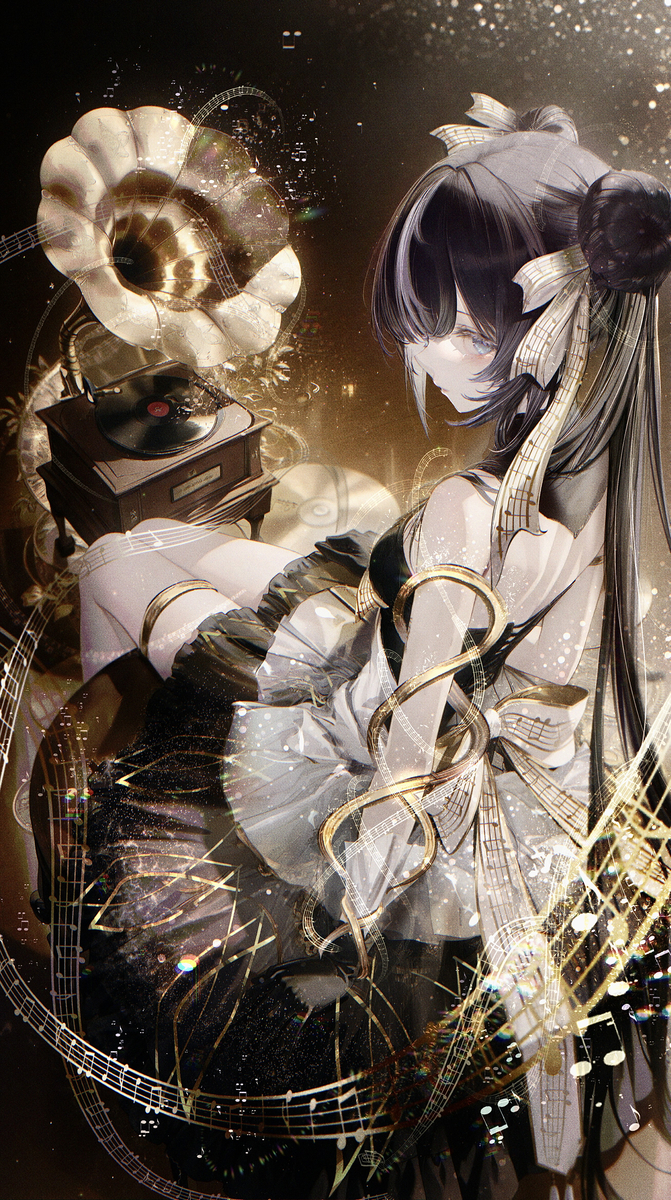 This is a pixiv picture whose title is 🎺📀📻𝄞⟡.