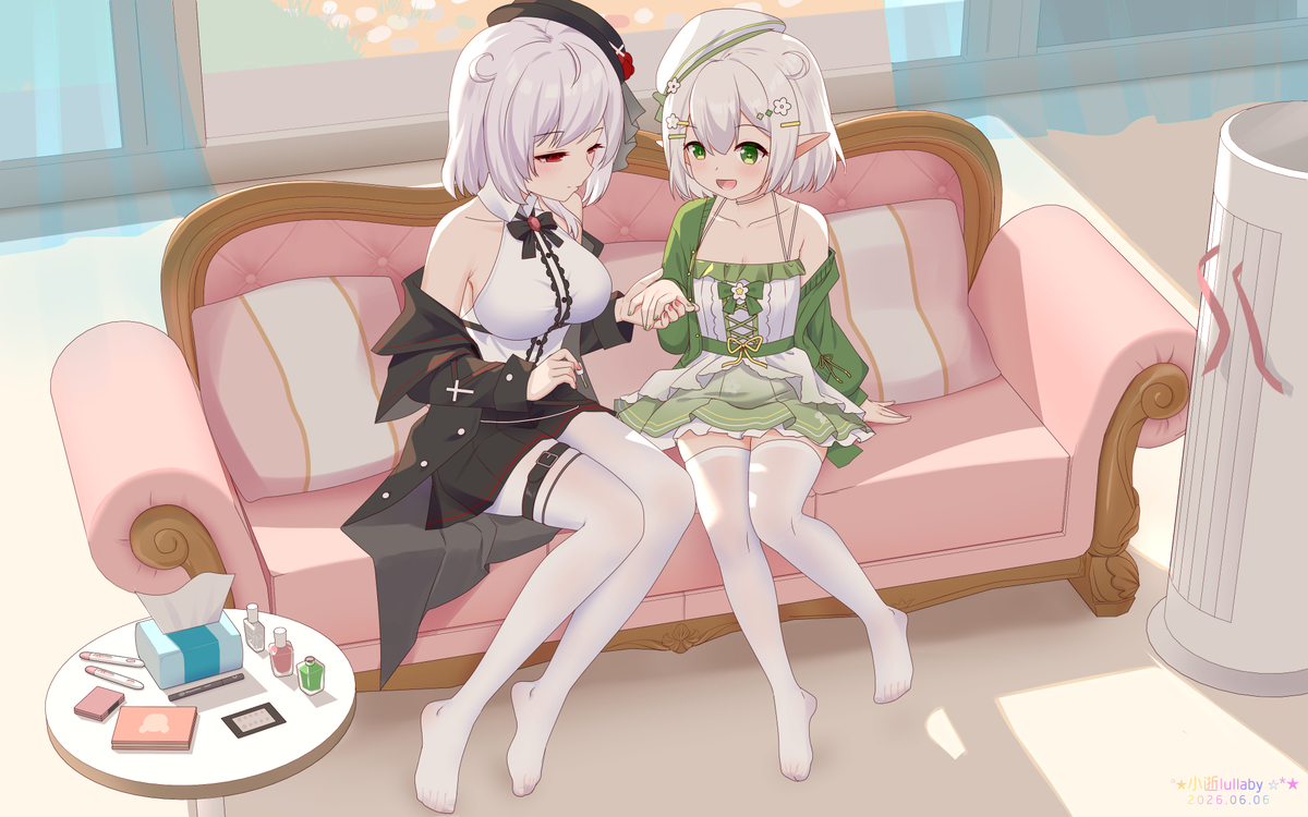 This is a pixiv picture whose title is 【私人约稿】午后温馨地涂指甲油~.