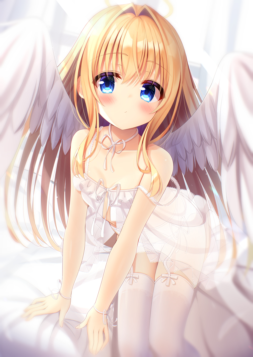 This is a pixiv picture whose title is 天使　ベビードール.