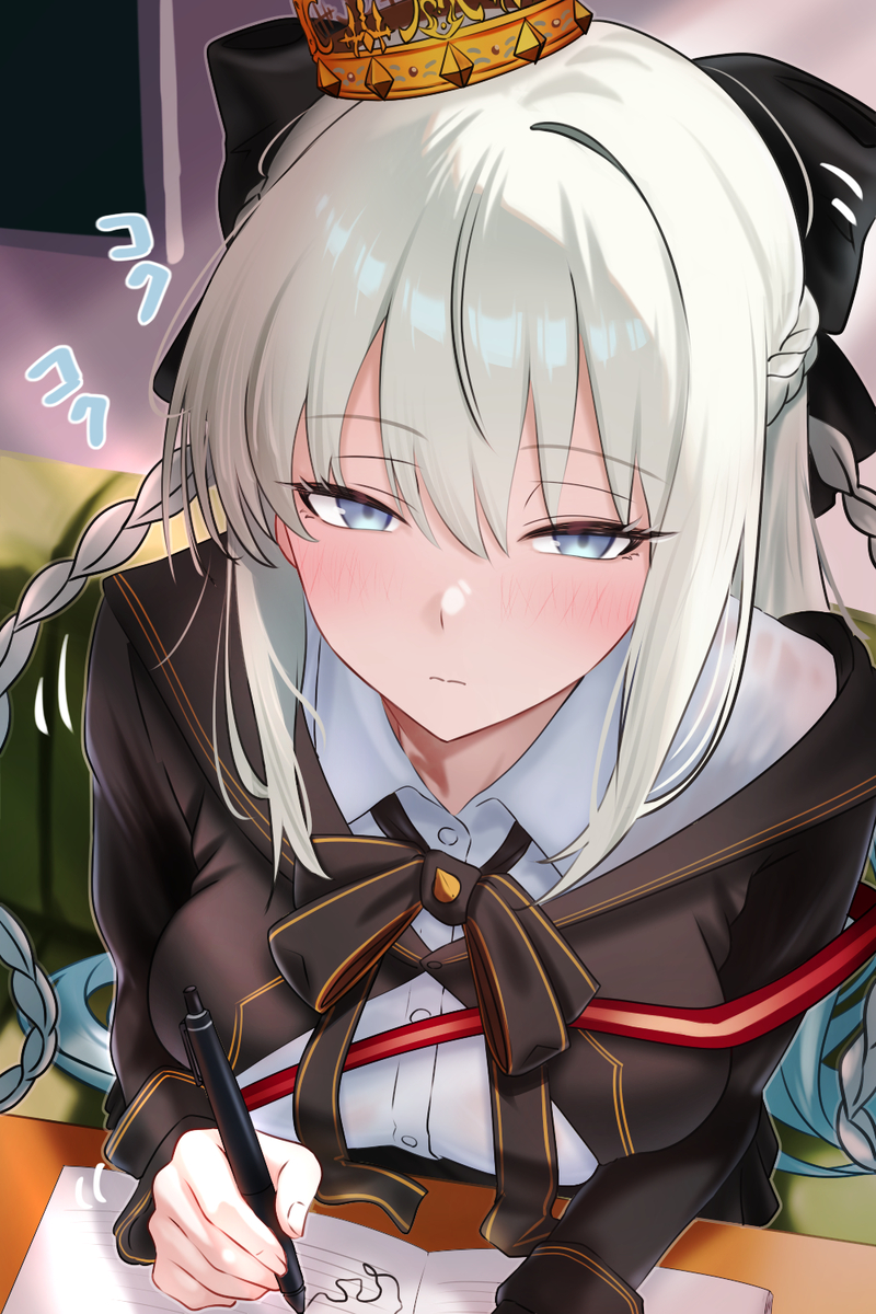 This is a pixiv picture whose title is 激務でねむねむなモルガン生徒会長.