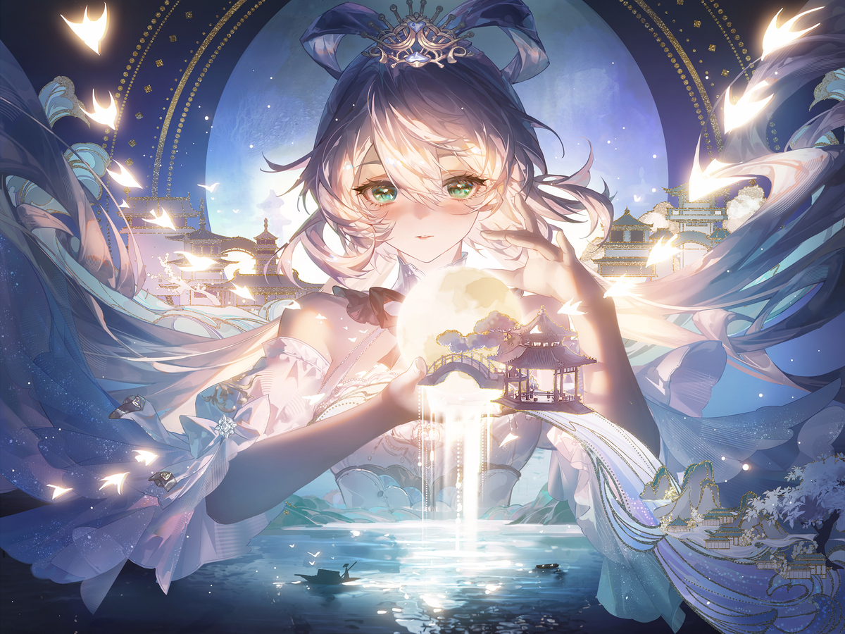 This is a pixiv picture whose title is 月色.